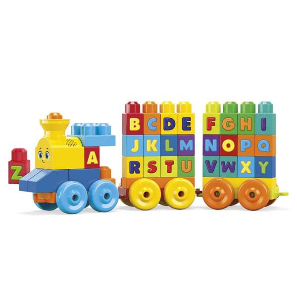 Fisher-Price - Train musical ABC avec sons - Jouet éducatif 50 pièces - 6 à 99 mois - Langue: espagnol/portugais - Fonctionne avec piles AAA incluses