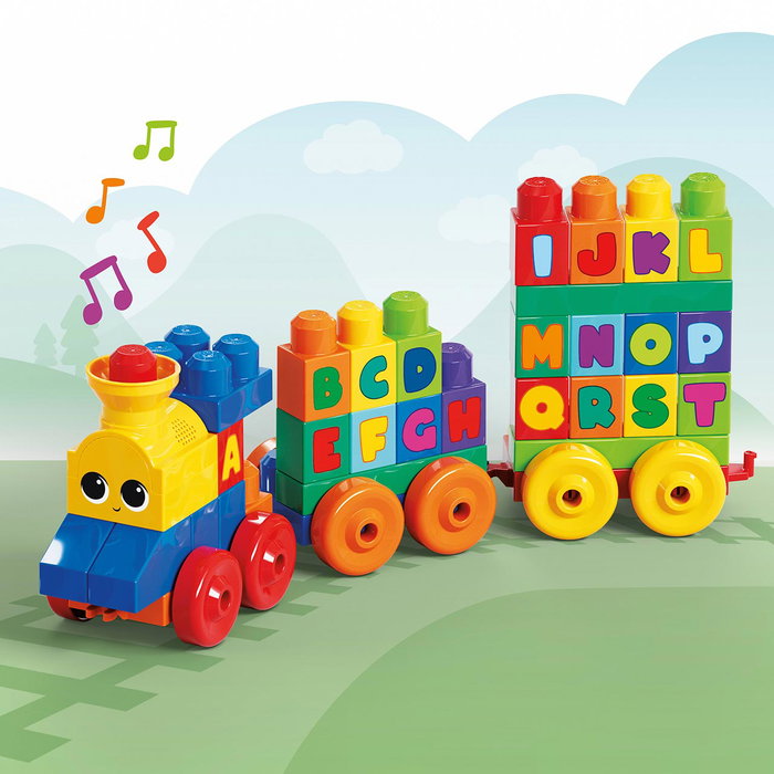 Mega Bloks - Le Train de l'Alphabet Musical - 50 pièces Mega Bloks - Le Train de l'Alphabet Musical - 50 pièces
