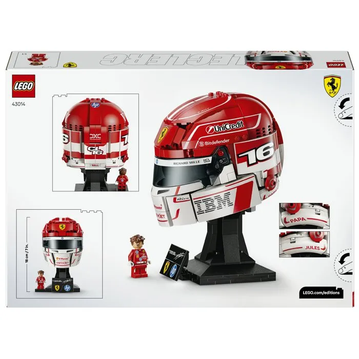 Lego Editions 43014 - Maquette produit F1 Scuderia Ferrari HP Casque de Charles Leclerc pour fans