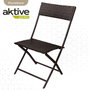 Color Baby aktive - Ensemble table carrée pliable (60x72 cm) et 2 chaises en rotin (44x83,5 cm) pour enfant, acier et rotin