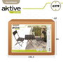 Color Baby aktive - Ensemble table carrée pliable (60x72 cm) et 2 chaises en rotin (44x83,5 cm) pour enfant, acier et rotin