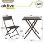 Color Baby aktive - Ensemble table carrée pliable (60x72 cm) et 2 chaises en rotin (44x83,5 cm) pour enfant, acier et rotin