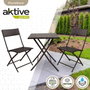 Color Baby aktive - Ensemble table carrée pliable (60x72 cm) et 2 chaises en rotin (44x83,5 cm) pour enfant, acier et rotin