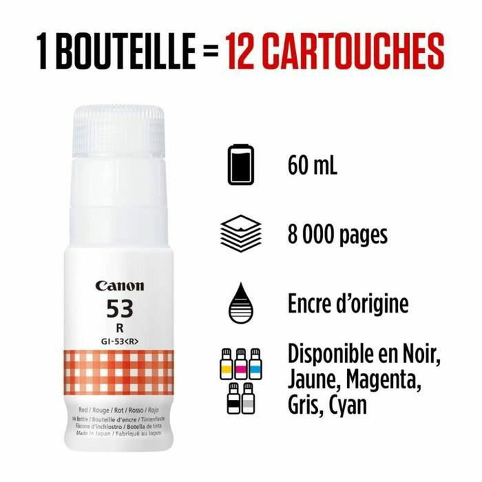 Canon GI-53R Rouge Bouteille d'encre 60 ml