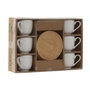 Home ESPRIT Ensemble de tasses à café Blanc Bambou Porcelaine 90 ml, Lot de tasses avec soucoupes