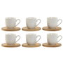 Home ESPRIT Ensemble de tasses à café Blanc Bambou Porcelaine 90 ml, Lot de tasses avec soucoupes