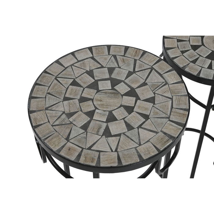 Jeu de 3 tables Home ESPRIT Noir 30 x 30 x 69 cm (3 Pièces)