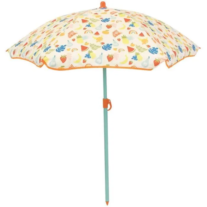 Fun House Salon de jardin Fruity's pour enfant - 1 table ronde (H46 cm x D46 cm), 2 chaises (H53 cm x L39 cm x P39 cm), 1 parasol (H125 cm x D100 cm) - Plastique, à partir de 3 ans Fun House Salon de jardin Fruity's pour enfant - 1 table ronde (H46 cm x D46 cm), 2 chaises (H53 cm x L39 cm x P39 cm), 1 parasol (H125 cm x D100 cm) - Plastique, à partir de 3 ans