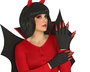 Guantes Negros avec Griffes Rouges Longues pour Diablesse ou Démon - Accessoire de Déguisement Halloween, Fête et Cosplay Infernal