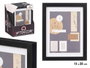 Giftdecor Porte-photo mural en bois MDF et verre 15x20 cm avec passe-partout noir (Set de 12)