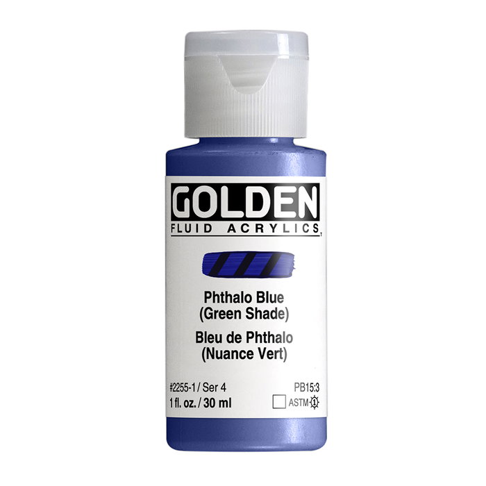 Golden Fluid Colores Acrylique Fluide Vert Thalo avec ton bleu 30 ml Golden Fluid Colores Acrylique Fluide Vert Thalo avec ton bleu 30 ml