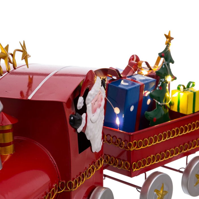 BigBuy Home Décorations de Noël Multicouleur Train Père Noël 39 x 11 x 23 cm