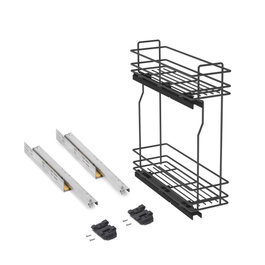 Emuca Porte-bouteilles latéral extractible TitaneMax Gris anthracite