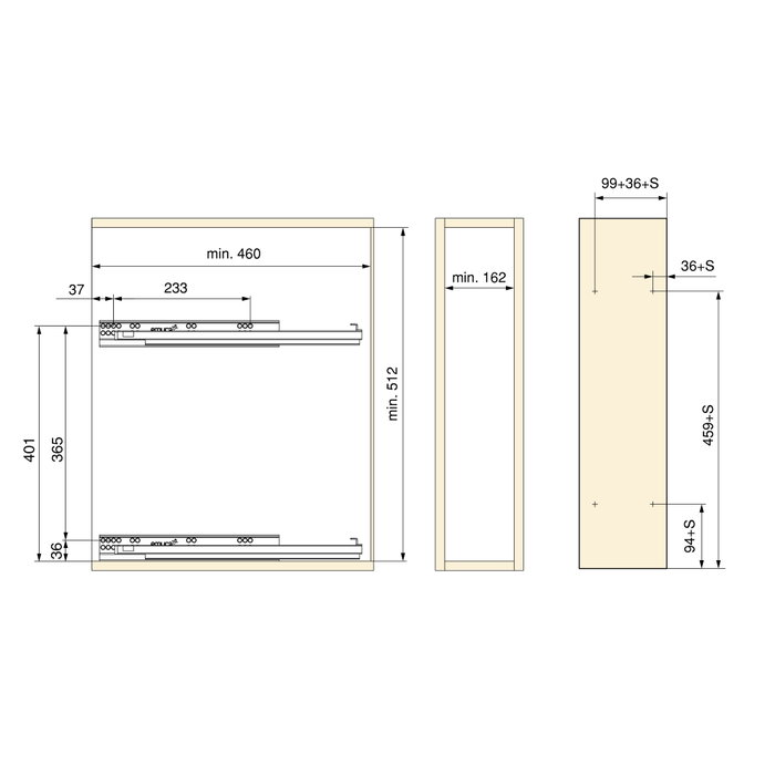 Emuca Porte-bouteilles latéral extractible TitaneMax Gris anthracite Emuca Porte-bouteilles latéral extractible TitaneMax Gris anthracite
