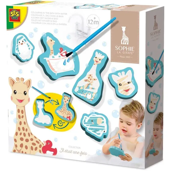 SES Creative Sophie la girafe - Crayons de couleur et formes pour le bain, peinture pour bébé, 6 chiffres, à partir de 1 an SES Creative Sophie la girafe - Crayons de couleur et formes pour le bain, peinture pour bébé, 6 chiffres, à partir de 1 an
