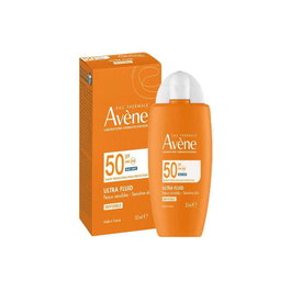 Avène Solaire Ultra Fluide Mat SPF50+ 50ml - Protection solaire très haute pour peau sensible, texture fluide non grasse