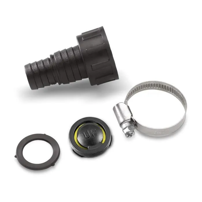 Kärcher Adaptateur 25,4 mm / 19 mm (1" / 3/4") avec clapet anti-retour pour sortie G1, pour flexible d'aspiration - Noir