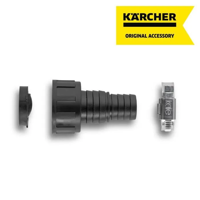Kärcher Adaptateur 25,4 mm / 19 mm (1" / 3/4") avec clapet anti-retour pour sortie G1, pour flexible d'aspiration - Noir
