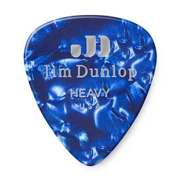 DUNLOP Pack de 72 Médiators Genuine Celluloid Classic Bleu Perlé - Heavy