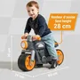 FALK Draisienne Moto Premier - Gris - Roues silencieuses antidérapantes - 75% Plastique Recyclé - 100% Fabriqué en France - Pour enfants dès 12 mois
