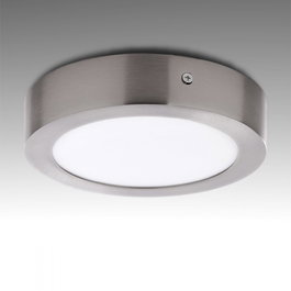 Plafonnier LED circulaire 12W, 1200 lm, 6000K, nickel satiné