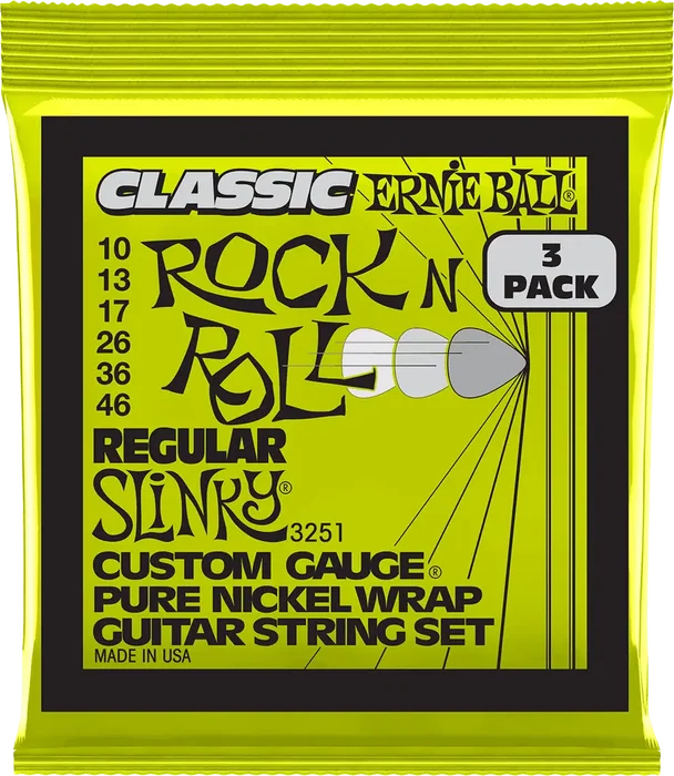 ERNIEBALL Slinky Classic Rnr Pure Jeu de Cordes Électrique Tripack 10-46 (3)