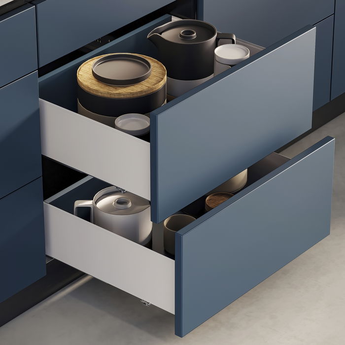 Emuca Tiroir extérieur Simplex 25kg hauteur 159mm, profondeur 440mm, acier, peint en blanc