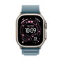 Apple Watch Ultra 3 GPS + Cellular 49 mm Titane Naturel - Loop Alpine Bleu Clair - S