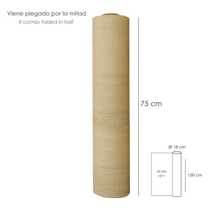 SATURNIA Malla Sombreo Beige 1,5 m x 50 m SATURNIA Malla Sombreo Beige 1,5 m x 50 m