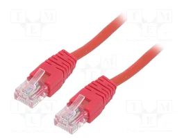 GEMBIRD Cordon de raccordement Patch cord U/UTP Cat 5e RJ45 3m Rouge