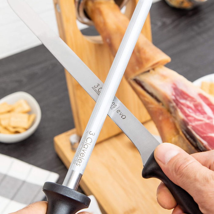 Ensemble de couteau à jambon et fusil à aiguiser 3 Claveles Evo 25 cm 2 Pièces Ensemble de couteau à jambon et fusil à aiguiser 3 Claveles Evo 25 cm 2 Pièces