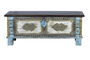 GINER Y COLOMER Buffet coffre en bois de manguier massif bleu vieilli et cerisier avec détails en bronze - 45 x 116 x 40 cm