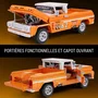Mattel Brick Shop - Coffret de Construction Hot Wheels Custom Chevy Pickup 1962 à l'échelle 1/16 - JFT20 - Voiture métal à collectionner