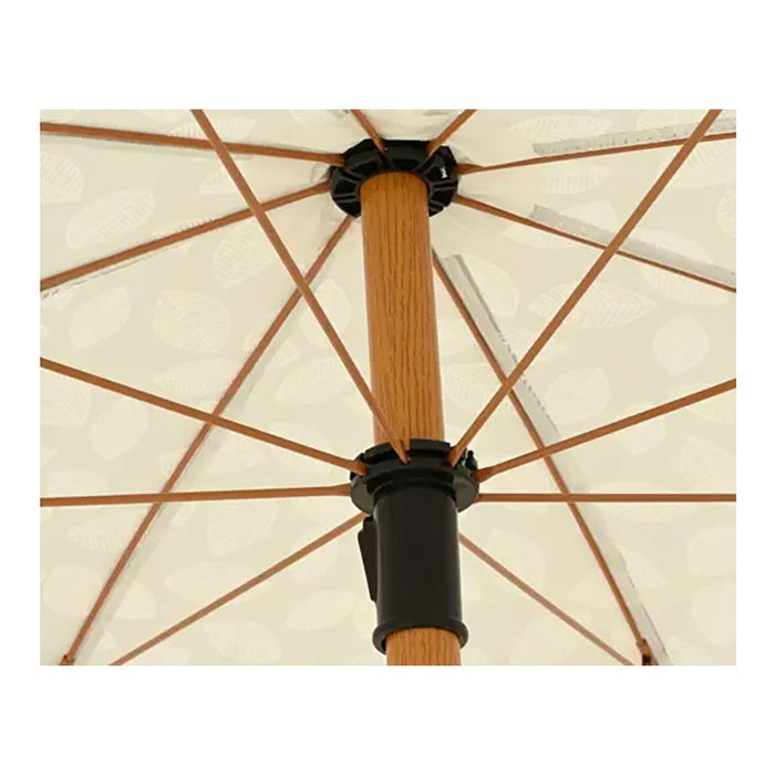 Outdoor Living By Decoris Parasol de jardin vert motif feuilles et franges beige ø180 x 216 cm Outdoor Living By Decoris Parasol de jardin vert motif feuilles et franges beige ø180 x 216 cm