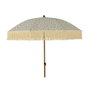 Outdoor Living By Decoris Parasol de jardin vert motif feuilles et franges beige ø180 x 216 cm