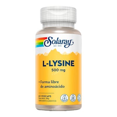 SOLARAY L-Lysine 500 mg, 60 capsules végétales