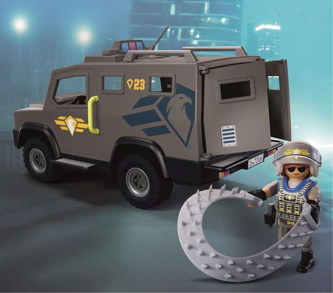 Playmobil City Action Vehículo Táctico de Las Fuerzas Especiales - Véhicule Tactique de Forces Spéciales, Figurine et Accessoires, Jouet Enfant 4 à 10 Ans