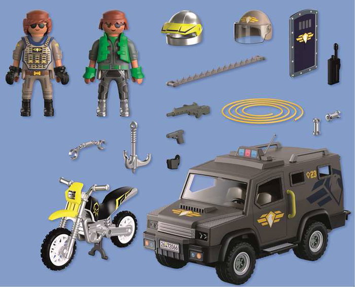 Playmobil City Action Vehículo Táctico de Las Fuerzas Especiales - Véhicule Tactique de Forces Spéciales, Figurine et Accessoires, Jouet Enfant 4 à 10 Ans
