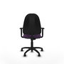 PIQUERAS Y CRESPO Chaise de bureau Algarra, tissu violet, accoudoirs 1D