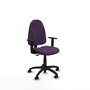 PIQUERAS Y CRESPO Chaise de bureau Algarra, tissu violet, accoudoirs 1D