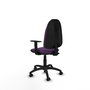 PIQUERAS Y CRESPO Chaise de bureau Algarra, tissu violet, accoudoirs 1D