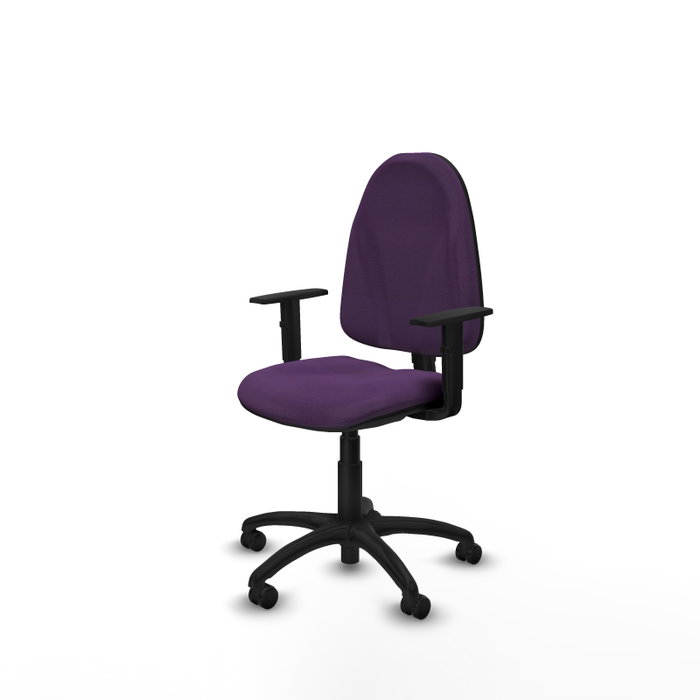 PIQUERAS Y CRESPO Chaise de bureau Algarra, tissu violet, accoudoirs 1D