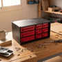 TAYG Module organisateur en plastique avec 9 tiroirs rouges