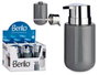 Berilo Dosificateur à Savon en Céramique Gris et Argent 7x14x8 cm 350 ml (Set de 12)