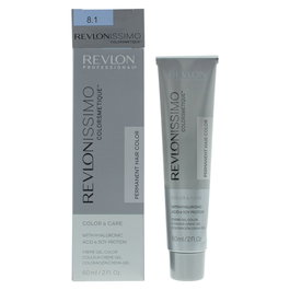Revlon Revlonissimo Colorsmetique Teinture Permanente pour Cheveux avec Acide Hyaluronique, 8.1 Blond Clair Cendré, 60 ml