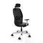 PIQUERAS Y CRESPO Chaise Alfera Synchrone Maille Gris/Noir Structure Blanche