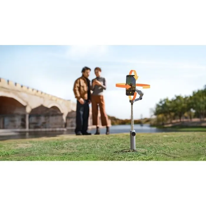 Insta360 Flow 2 - Stabilisateur smartphone avec suivi panoramique 360°, autonomie 10h, perche selfie et trépied inclus - Gris