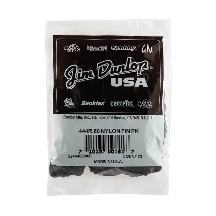 Dunlop Nylon Fin 0,80 mm - Pack de 72 médiators Dunlop Nylon Fin 0,80 mm - Pack de 72 médiators