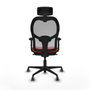 Piqueras y Crespo Chaise de Bureau avec Appui-tête 2D036G2 Orange Foncé