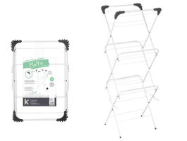 Kipit Tendedero étroit métal 3 hauteurs blanc 69,5x69,5x50 cm 12 mètres de séchage (Set de 5)